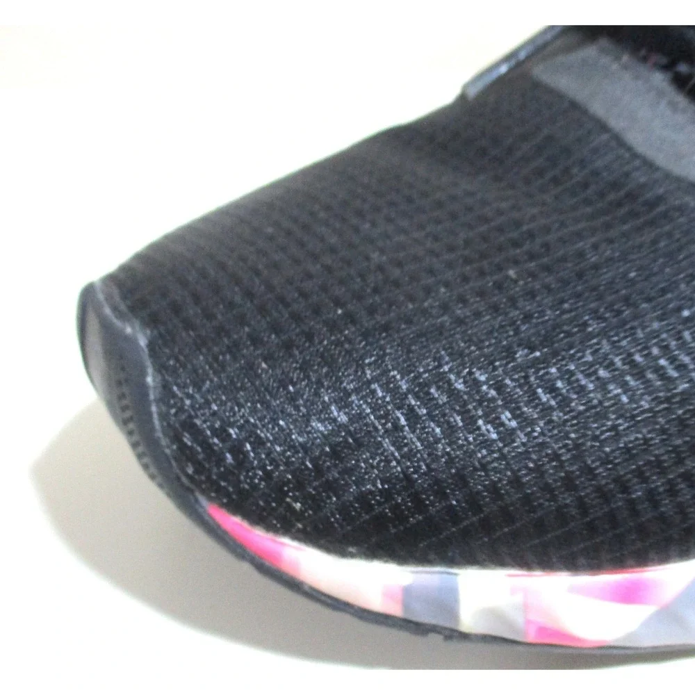 Reebok Womens Running Shoes Black Pink Geometric Midsole Sneakers Low Top 6M